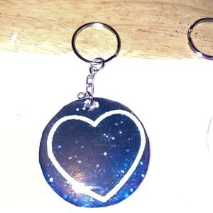 Cute heart handmade keychain !